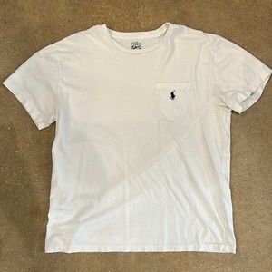 White Short Sleeve Polo. Medium